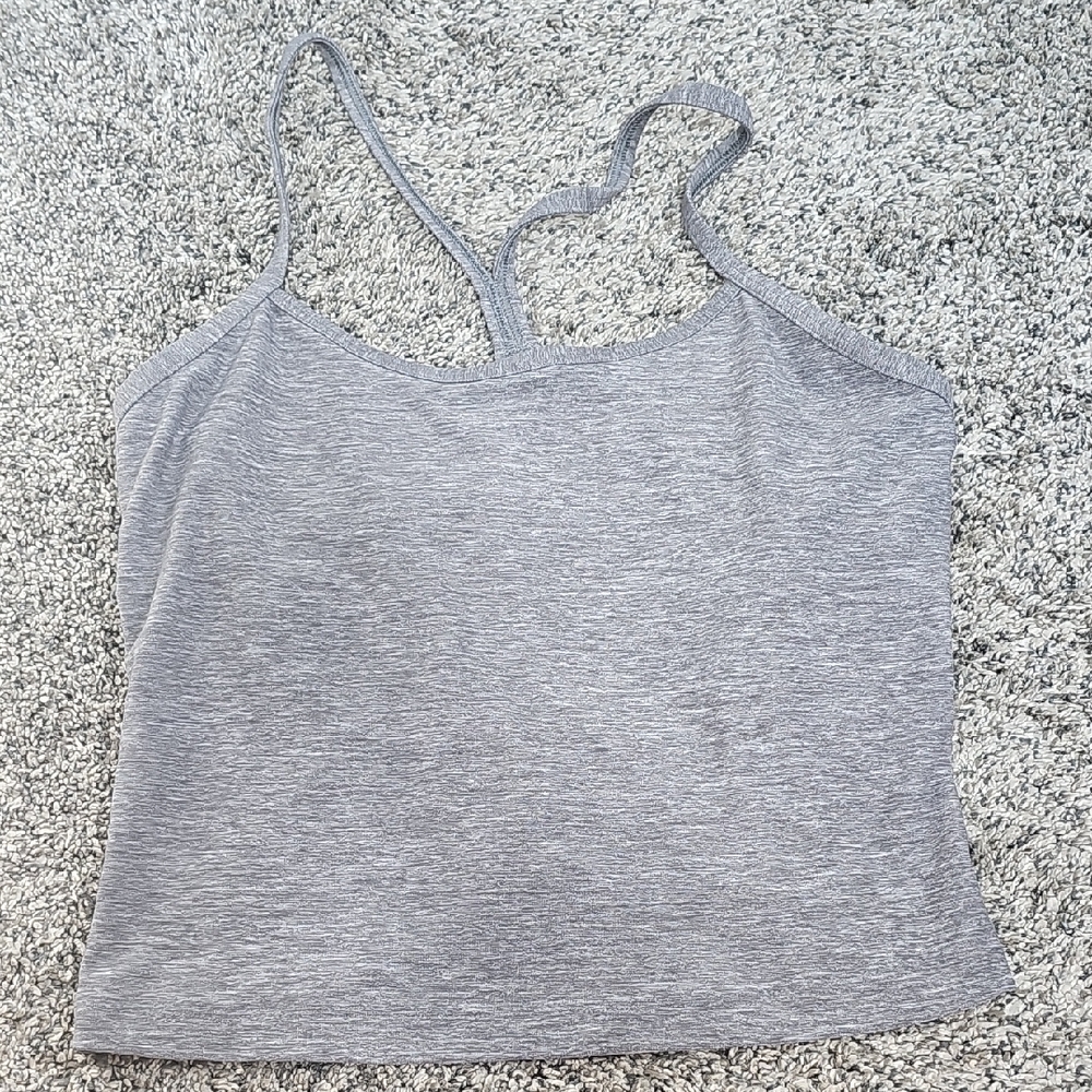 lululemon athletica Gray Crop Top With Built In Bra